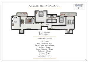 3 bedroom apartment for sale in Ikoyi — floor plan — 6 of 8