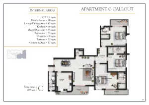 3 bedroom apartment for sale in Ikoyi — floor plan — 7 of 8